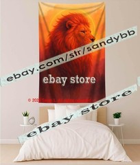 Fire Lion Spirit Tapestry 3D relief look Wall Art fantasy decor 59X82 in