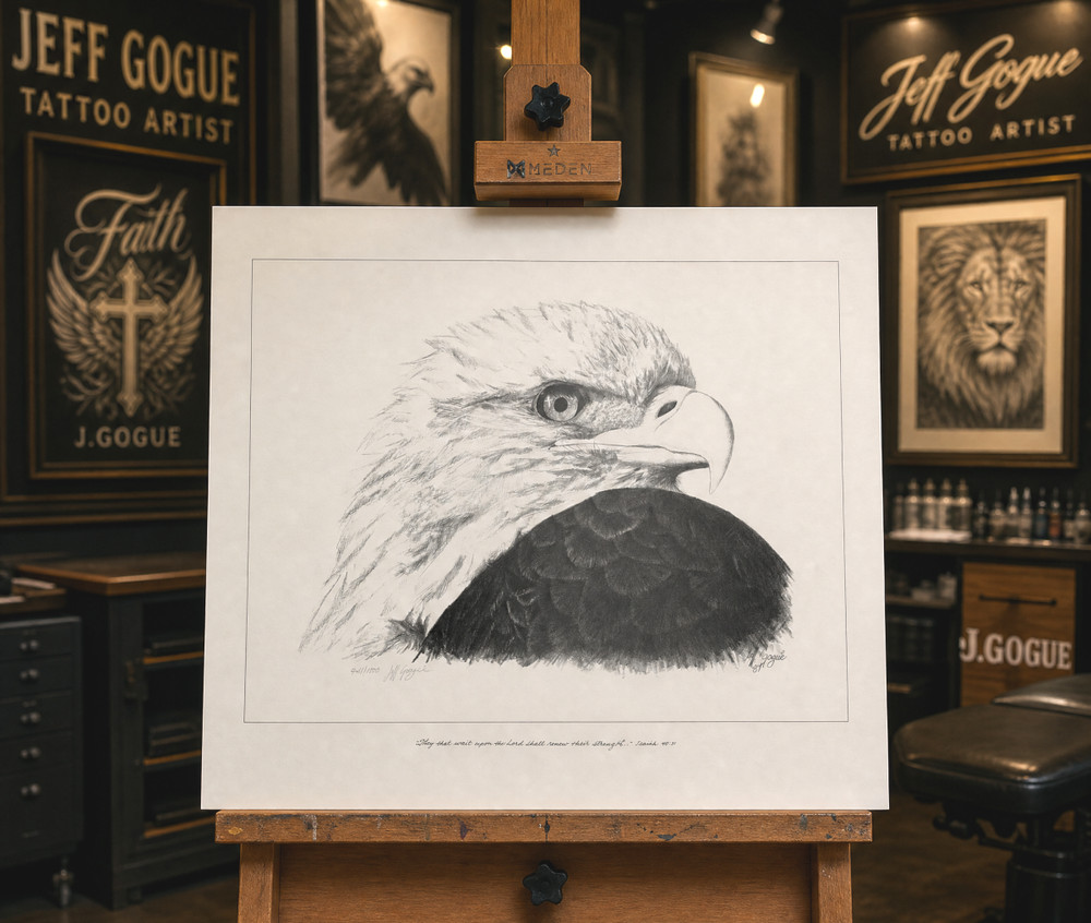Jeff Gogue Signed Eagle Lithograph Print Rare Hand Numbered Art Isaiah 40:31