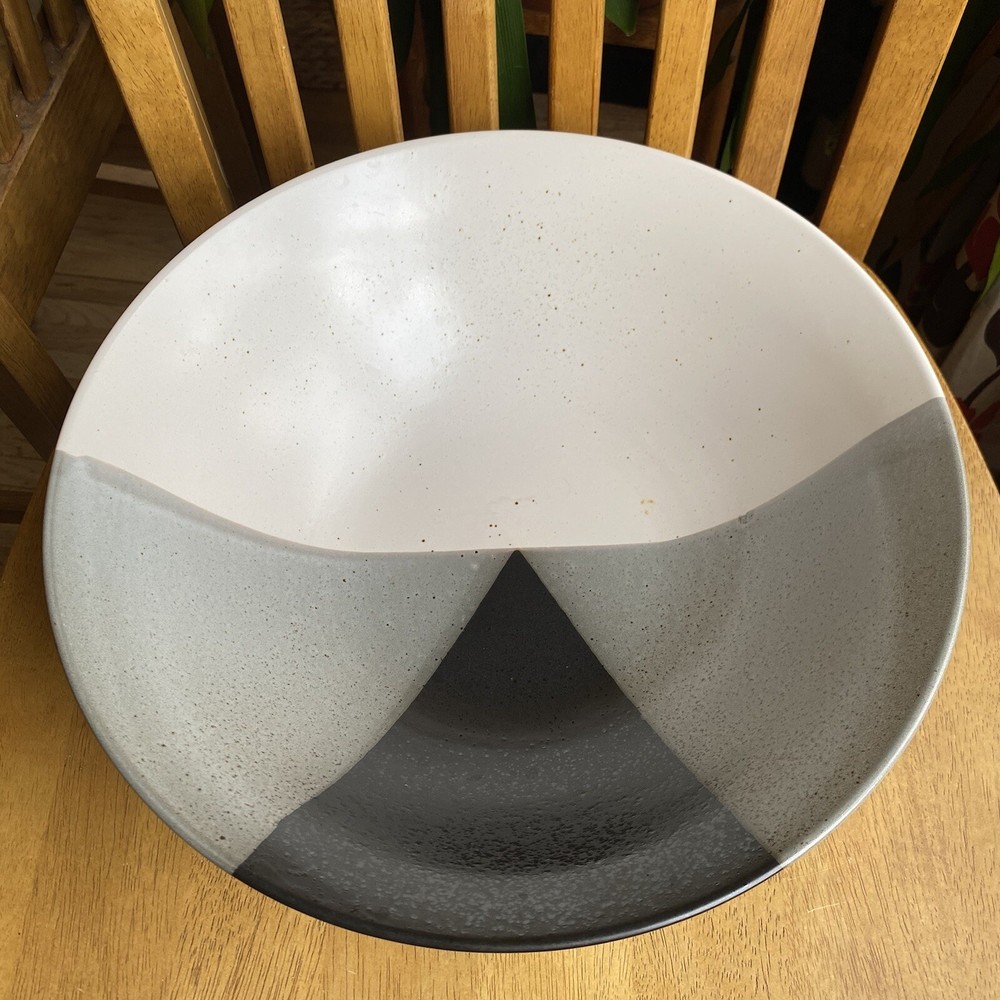 IKEA Serving Bowl Speckled Black Gray White Triangle by IKEA Sweden #12011 Rare