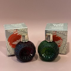 Avon Festive Facets Cologne Bottles Lot of 2 Red Green Vintage w Boxes