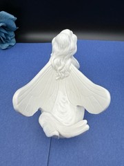 Vintage Fitz And Floyd Fairy Figurine Trinket Dish Art Nouveau Porcelain Ceramic