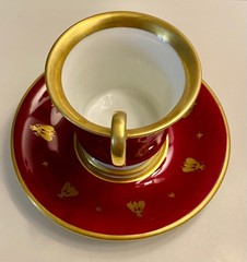 Vintage Le Tallec h/p cup & saucer Napoleon Bonaparte battle Witepsk, Vitebsk