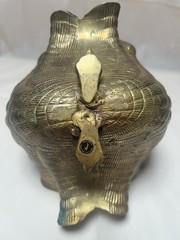 Vintage 1950s Solid Brass Clam Shell Trinket/Planter Hand Crafted In India