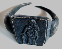 300 BC Ancient Roman Silver Ring Vesta the virgin goddess of hearth home family
