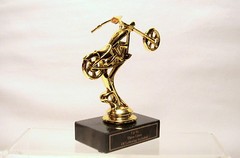 MOTORCYCLE TROPHY, BIKE AWARD, MOTORCYCLE SHOW CHOPPER WHEEL UP