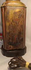 1950s FREDERICK COOPER vtg asian tea canister hollywood regency table lamp art