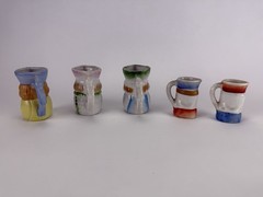 Lot of 5 Victorian Colonial Miniature Mugs Japan & Occupied Japan PICO Unbranded