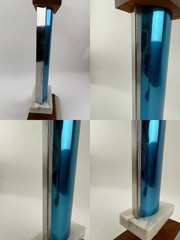 Bass Fishing Trophy “Biggest Bass” 1973 W/ Metal Fish Topper & Marble 15” VTG GC