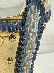 VTG Ceramic Basket Gold Trim Handle Flowers “A Present from Portrush” Ireland