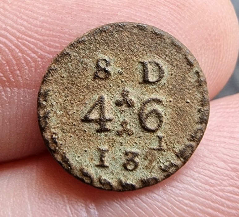 Georgian Coin Weight 4s 6d Metal Detecting Find Antique 18th Century 1.45g
