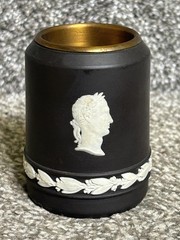 WEDGEWOOD BLACK BASALT TOOTHPICK HOLDER-JULIUS CAESAR