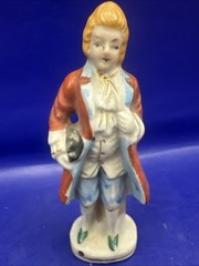 Vtg. Japan 4.75” Porcelain Figurine Traditional Colonial Man Hand Painted w/Gold