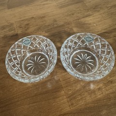 LENOX Fine Lead Crystal Cut Diamond Pattern Small Candy Bowl Trinket 3.5” Set
