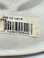 Belleek Ireland Woman Harp Girl Shamrock Trinket Dish Jewelry