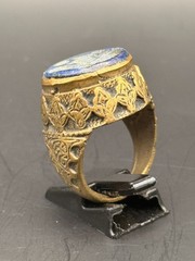 AMAZING RARE ANCIENT ROMAN ERA AUTHENTIC RING LAPIS LAZULI RING ANTIQUE ARTIFACT