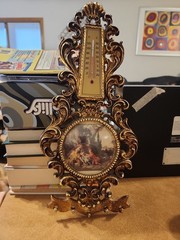 Vintage V. Cort Made In Italy Hollywood Regency Thermometer Plastic 
