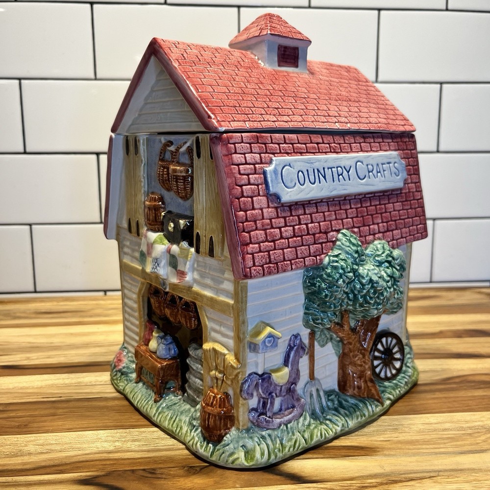 Fitz and Floyd Country Crafts Cookie Jar and Lid