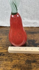 Hand Blown Art Glass Fruit With Stem Unmarked