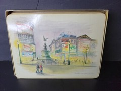 6 Table Place Mats Clover Leaf Cork Backed United Kingdom John Evans Vtg