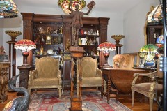 Neoclassical Wooden Walnut Burl & Bronze Pedestal Stand Tall 43 1/2 in