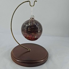 Hand Blown Art Glass swirl Witch Ball Orb Sphere ornament w stand