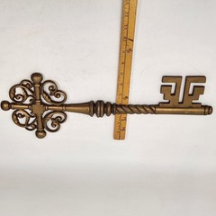 VTG Sexton Skeleton Key Gold Retro Wall Decor Art 20″ X 7″ MCM