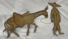 Rare! Large Vintage 1970 Sexton Usa Man Donkey Burro Metal Art Wall Hanging