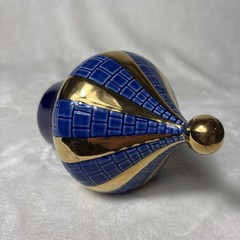 Rare Vintage Caviar Kaspia Paris Porcelain Onion Dome France Cobalt Gold