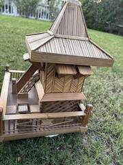 Traditional Intricate Asian/Doll Model house made of bamboo – has light inside