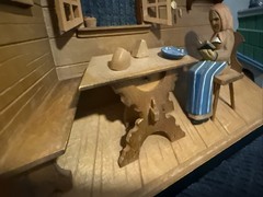 Vintage Wooden Diorama Shadow Box Kitchen Made In Switzerland