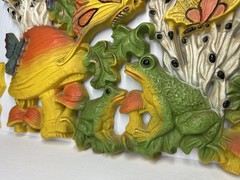 VTG Homco Universal Statuary 3-D Wall Art Decor Mushroom Frog Butterfly MCM 3 pc