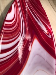 Vintage Marbled Oxblood Akro Agate Style Trinket Dish