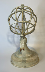 Distressed Armillary Globe Sphere Arrow Lightweight Unknown Metal Decor