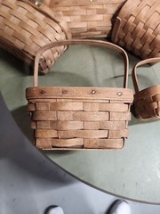 LOT OF 5 ASSORTED LONGABERGER BASKETS VARIOUS SHAPES SIZES 1980s CHEAP L$$K