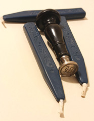 Vintage Stamp W Franklin Mint 1970s Sealing Wax Sticks Blue 3x Patent Pending