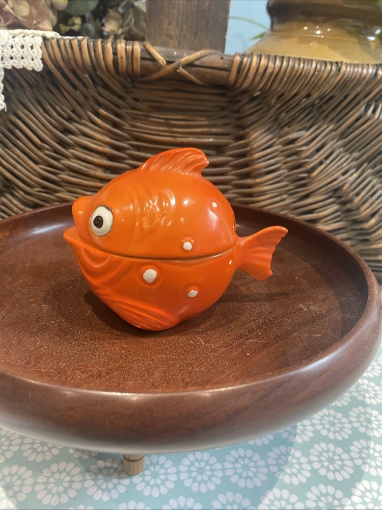Hummel Goebel West Germany Orange Fish Salt Dish Jam Condiment Dish S1 Goldfish