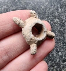 Rare Celtic Lead Bead / Proto Money Cruciform Amulet Antique Metal Detector Find
