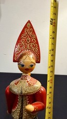 Russian Wooden Doll Traditional Folk Art Costume Hand Painted Artist Signed 12”