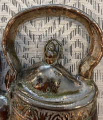 Vintage Cast Metal Wall Decor Coffee Grinder And Tea Kettle Lots Of Patina