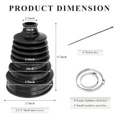 CV Joint Boot Kit, Flexible Silicone Constant Velocity Joint Boot with 2 2 PCS