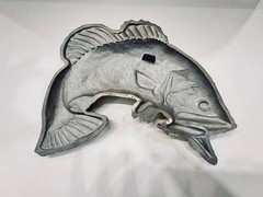 Vintage Bass Fish Cast Iron Wall Hanging