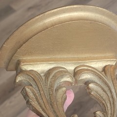 VTG Gold Sconces Wood French Style Heavy Plates Candles Decorative Items Indoor