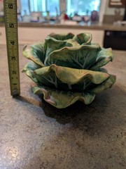 Vintage Detailed Ceramic Life-Like Cabbage 7.5″ X 4.25″ Unknown Maker