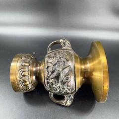 Antique Buddhist Altar Fitting Flower Stand Vase Metal Brass Heavy Made Korea