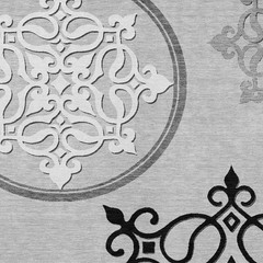 5′ X 8′ Gray Black And White Floral Medallion Washable Rug