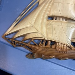 SYROCO Tall Ship Wall Plastic 3D Plaque 4261 Sailing Decor 16.5″x13″ VTG