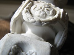WEDGWOOD 19 C. XRARE VERY ELABORATE PARIAN WITH TROPHIES CANDLESTICK LOOK