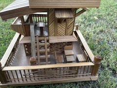Traditional Intricate Asian/Doll Model house made of bamboo – has light inside