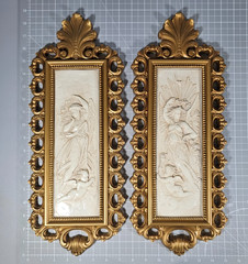 Vintage 1976 Pair of HOMCO Wall Hangings 7410 Made in USA A DART IND. 19″ X 7.5″