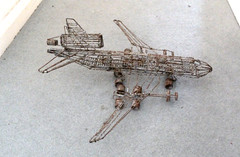 Hand-made wire jet plane